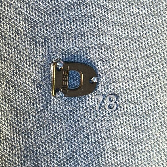 Vintage Y2K Diesel Faded Blue Polo Golf Shirt size L Large - Picture 3 of 10
